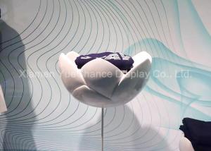 China White Color Standing Fiberglass Flower Shape Display Rack Smooth Surface wholesale
