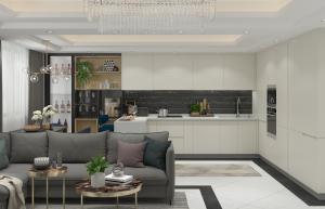 China Prefabricated Walnut Kitchen Cabinets Wooden Furniture Cupboard Joinery wholesale