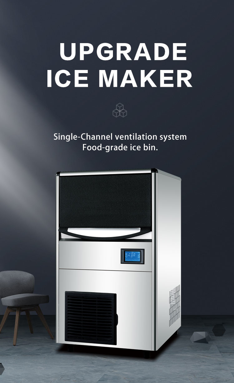 80KG Automatic Ice Machine 25kg Commercial Pellet Ice Maker For Coffee Shop
