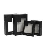 6x4x3 Black Shipping Tuck Top Mailer Box Custom With Window