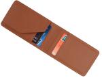 11x7cm Polybag Mens Leather Bifold Wallets , AQL Slim Brown Leather Wallet