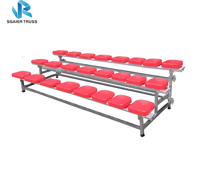 Strong Convenient Aluminum Stadium Bleachers With Wheels Easy To Assemble