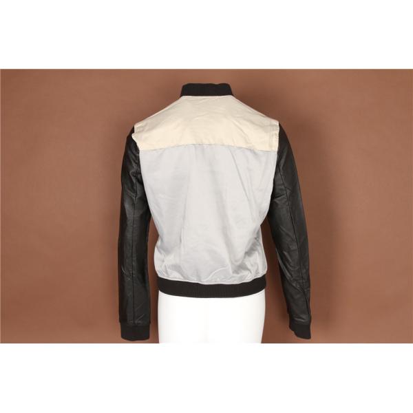 adies color-blocked jacket, Women's bomber jacket, Soft touch, PU sleeves