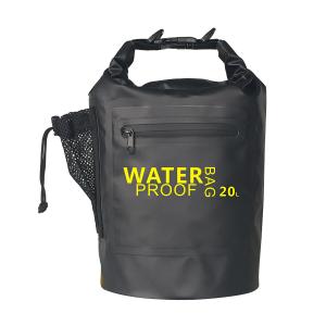 China Black Outdoor Waterproof Bag 20 Liter Customize Color With Zipper wholesale