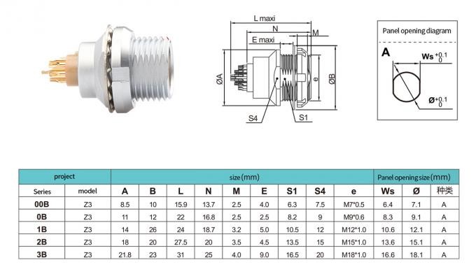 Round Waterproof 8 Pin Circular Connector Push Pull Type