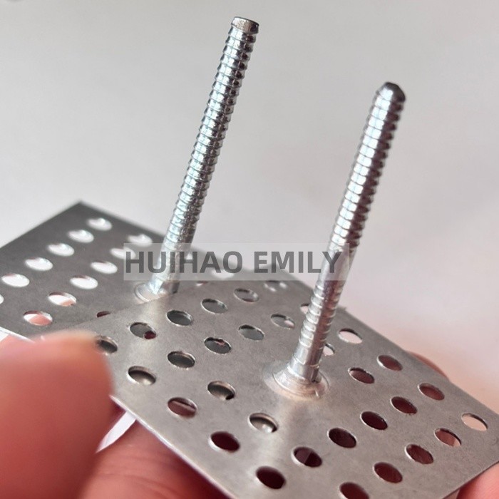 Stainless Steel Perforated Base Insulation Anchor Pins For Glass Wool