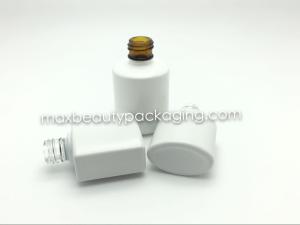China high quality thick and strong powder coating gel bottle 15ml amber matte white bottle round shape nail polish packaging wholesale