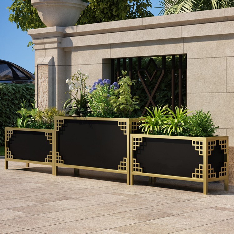 Outdoor luxury iron street combination flower planter box