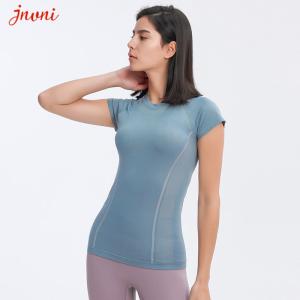 China 210gsm Women Silm Fit Short Sleeve Yoga Pullover Top Round Neck wholesale