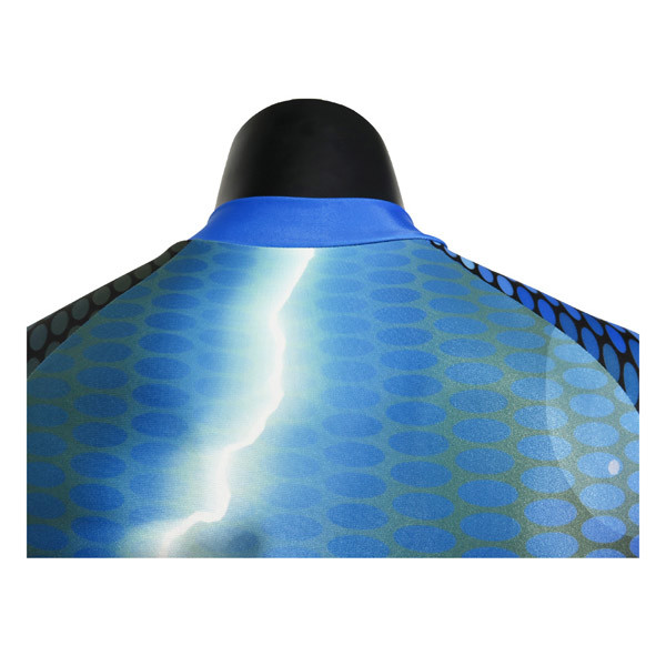 Blue Sublimation Inline Skate Wear , Lycra Inline Speed Skating Skinsuit