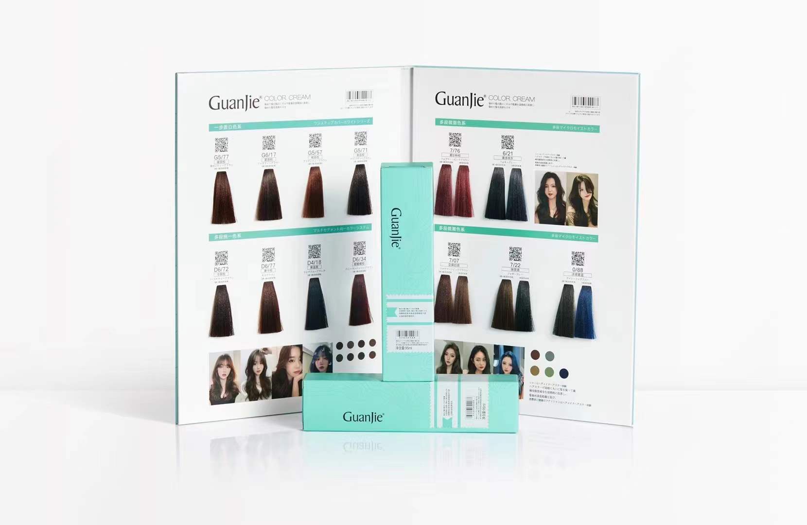 Herbal Ingredient Permanent Hair Color Dye Kit with Change and Back Whitening Cream