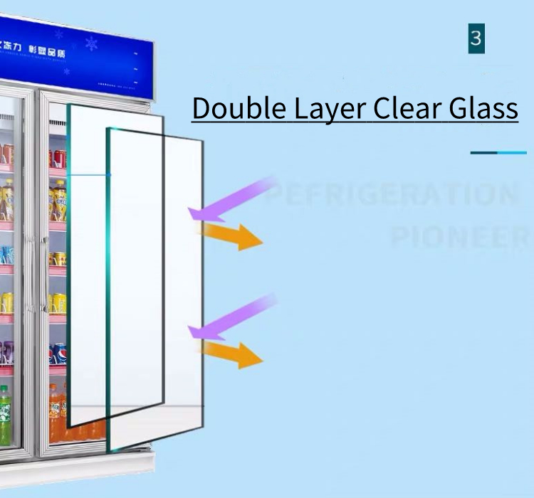4 Door Upright Commercial Beverage Refrigerator 2000L For Drinks