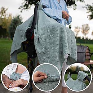 5-in-1 Muslin Nursing Cover up for Breastfeeding & Baby Car Seat Cover