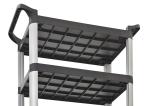 Grey Kitchen PP 250KG 3 Shelf Utility Cart With Wheels