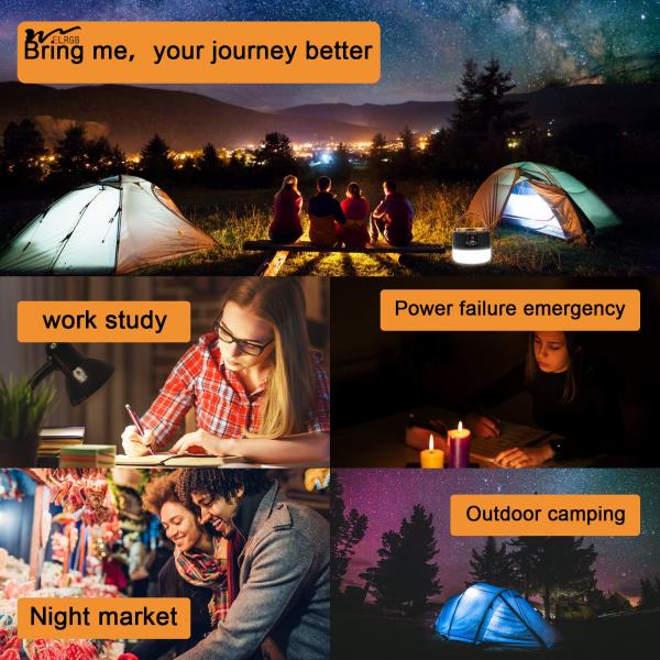 Waterproof USB Rechargeable Solar Camping Light with Remote Control 3- 1000LM 5 Modes