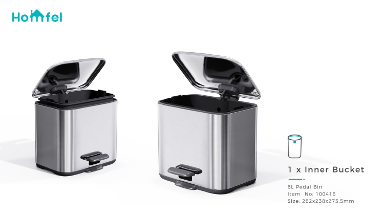 2 Division 3L*2 Capacity Stainless Steel Recycle Bin for Stylish Waste Management