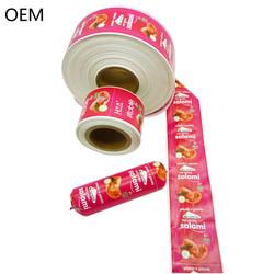 China Customized Logo Printing High Barrier Pvdc Plastic Sausage Casing Film wholesale