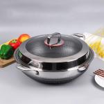 High Capacity Kitchen Wok Pan 18 / 10 Stainless Steel Non Stick