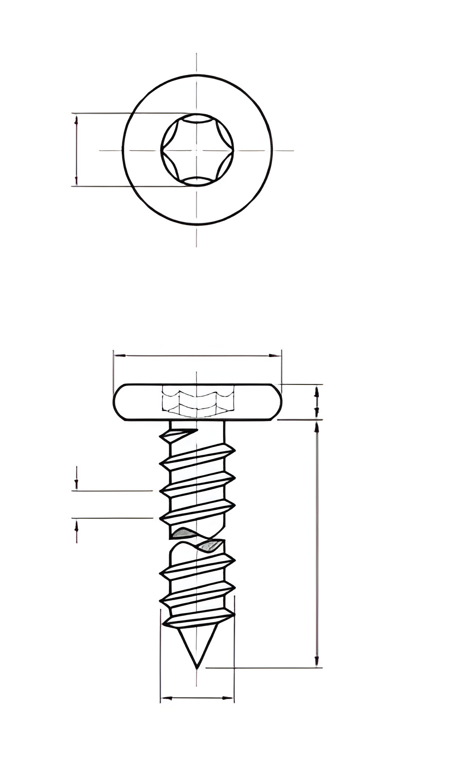 Flat Head Self Tapping Screw Customized Self Tapping Torx Screws