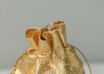 Small Gold / Silver Drawstring Gift Bags For Candy / Perfume Bottle