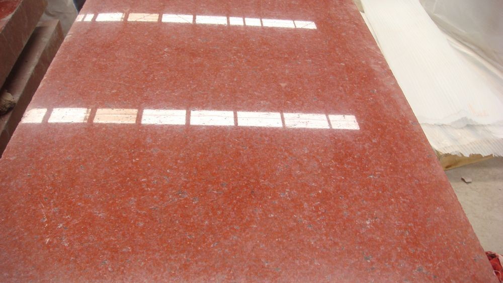 Red Color Rough Granite Kitchen Countertop Floor Tiles 50x50 Slab 2.73 g/cm3