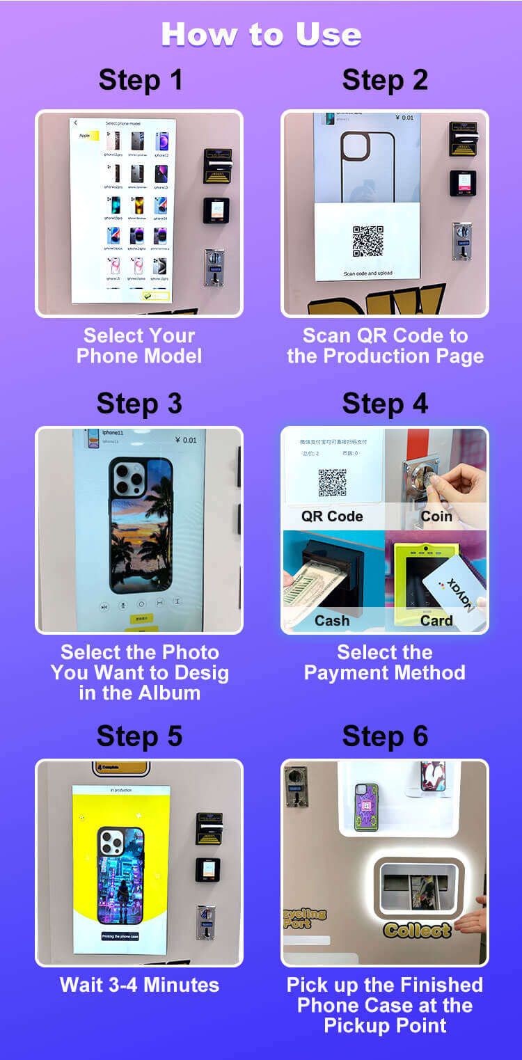 Fast Printing Phone Case Printing Vending Machine Factory OEM / ODM Customization