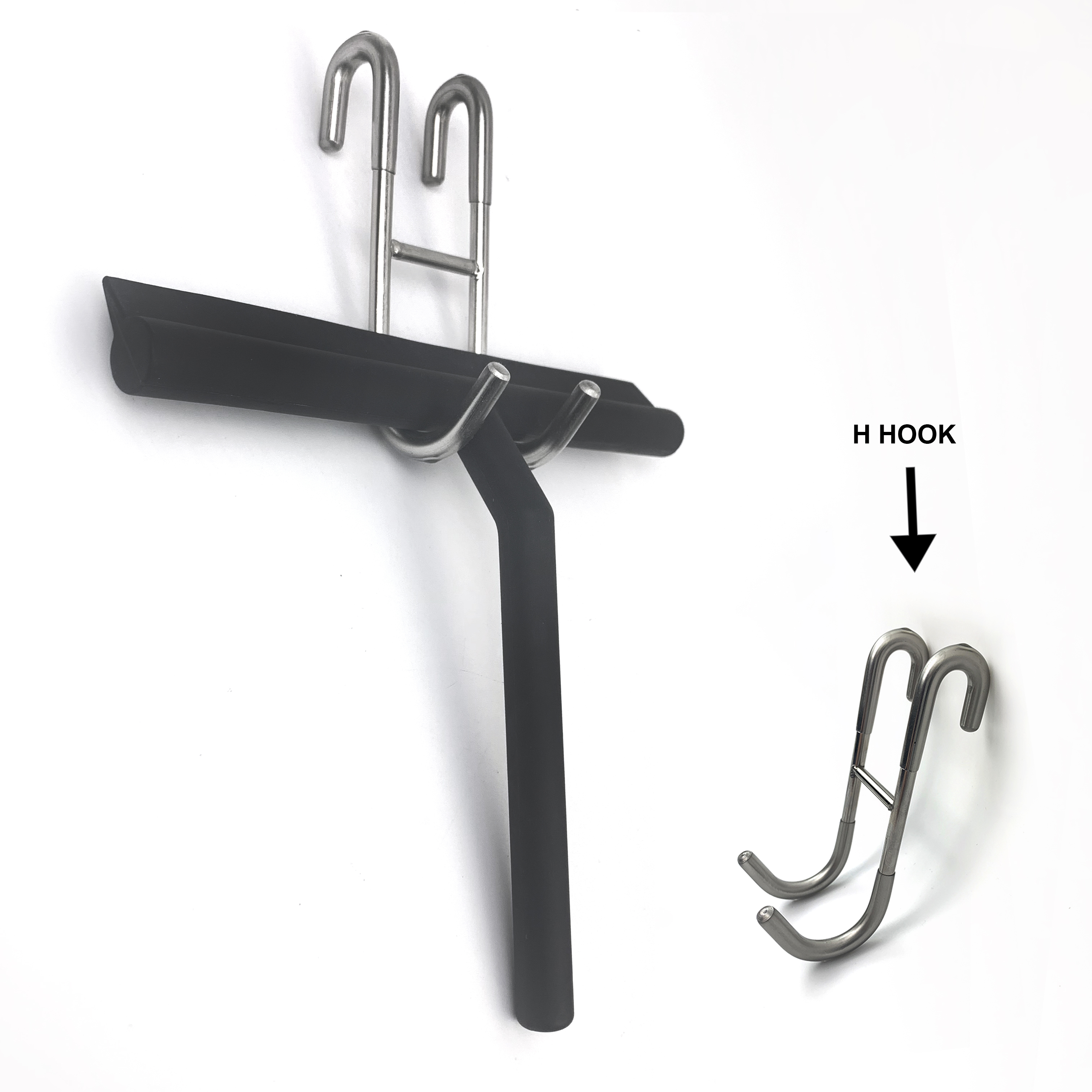 Metal Flat Squeegee Glass Cleaner H Hook