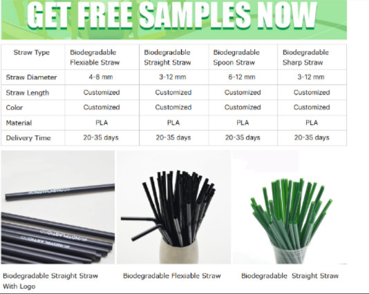 White 100% Compostable PLA Drinking Bendy Straw U Shaped Straw For Milk