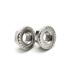 China DIN 6923 Stainless Steel Hex Nuts A4 80 M4 M8 Serrated Hex Flange Nuts wholesale