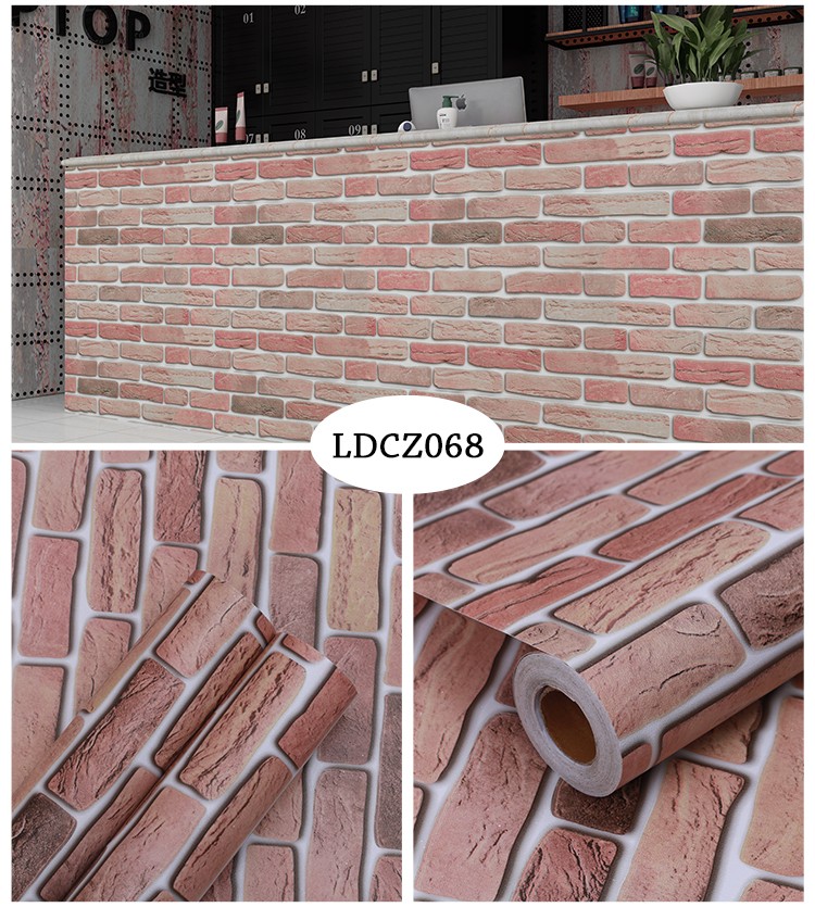 Anti Static 3D Stone Wallpaper OEM ODM 3D Brick Stone Wall Sticker
