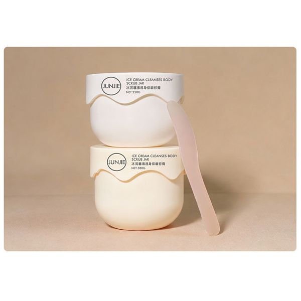 Luxury 250g 300g 400g White PP Empty Cream Jar White Screw Lid 300ml Capacity for Skin Care Cosmetics Body Scrub Jar