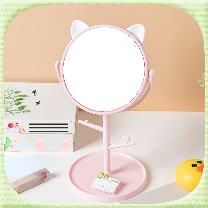 Small Circle Plastic and Glass Mirror for Everyday Top Fashion Adjustable Make Up