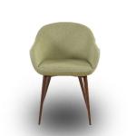 Restaurant Modern Dining Armchair Fabric Eco - Friendly Steel Pipe Frame