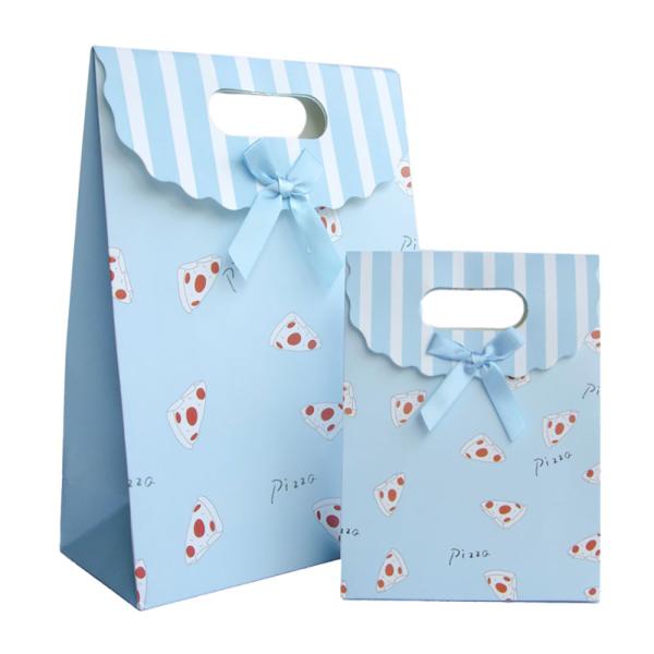 Custom Logo Recyclable Grey Board Gift Bag with UV Printing