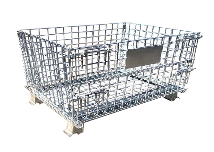 L1000mm Wire Mesh Container , Foldable Wire Mesh Pallet Cages