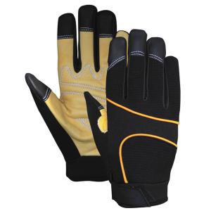 China Durable Leather Palm Mechanics Wear Gloves High Abrasion CE Certified wholesale