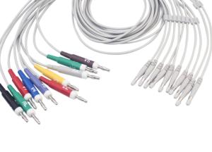 China Banana Clip Patient EKG Cable 4 Limb Lead Practical TPU PVC Material wholesale
