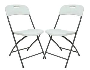 China Outdoor White Plastic Metal Folding Chairs For Events Garden Party Chairs wholesale