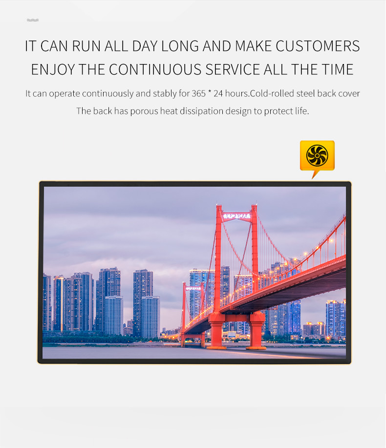 65 Inch Propaganda Wall Mount LCD Display For Milk Tea Shop