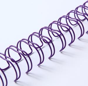 China Purple Nylon Coated Twin Ring Wire , 2:1 Book Binding Materials wholesale