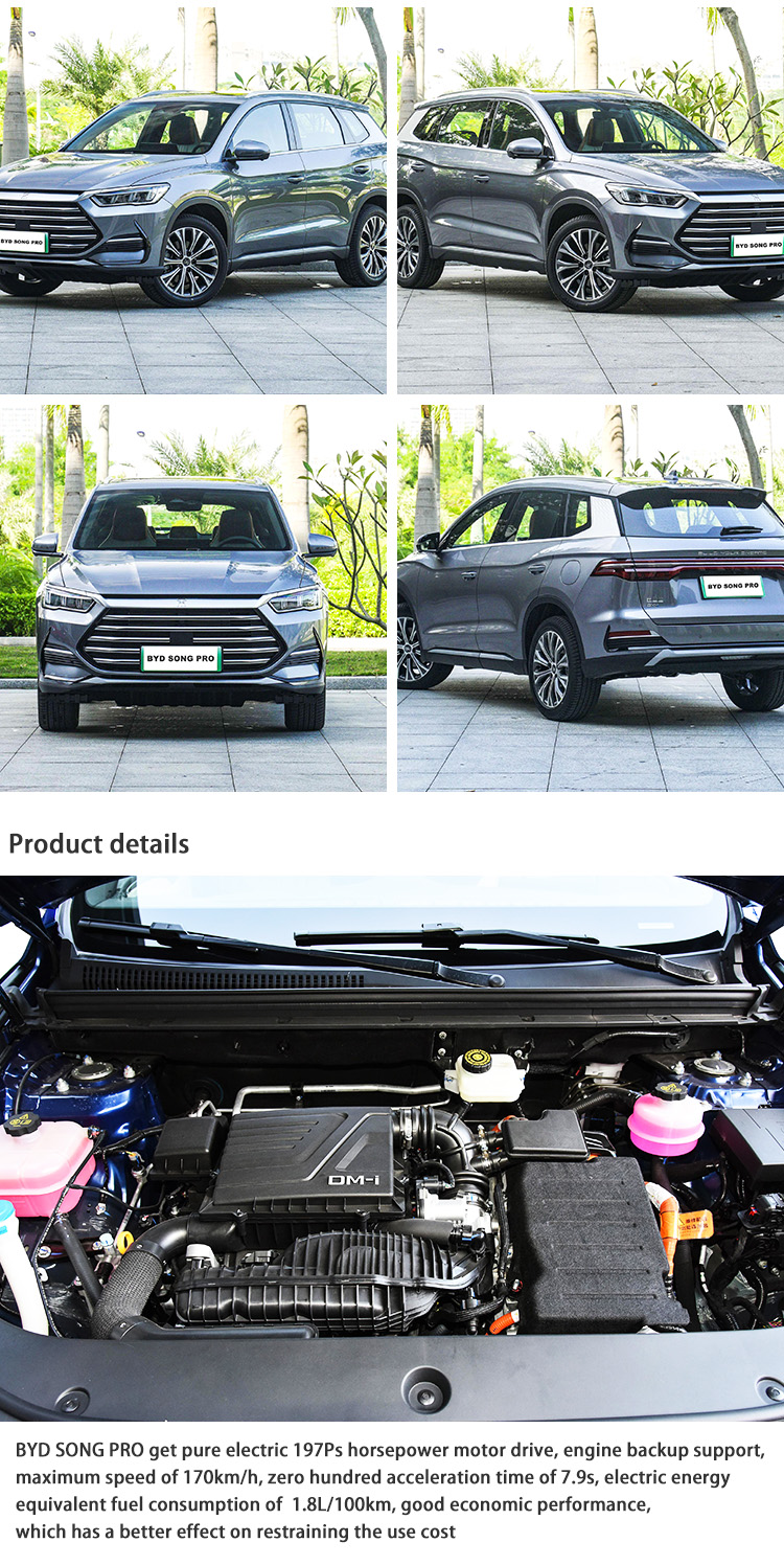China New Energy Vehicles Hybrid BYD Song Pro Electric Car 5 Seats Suv