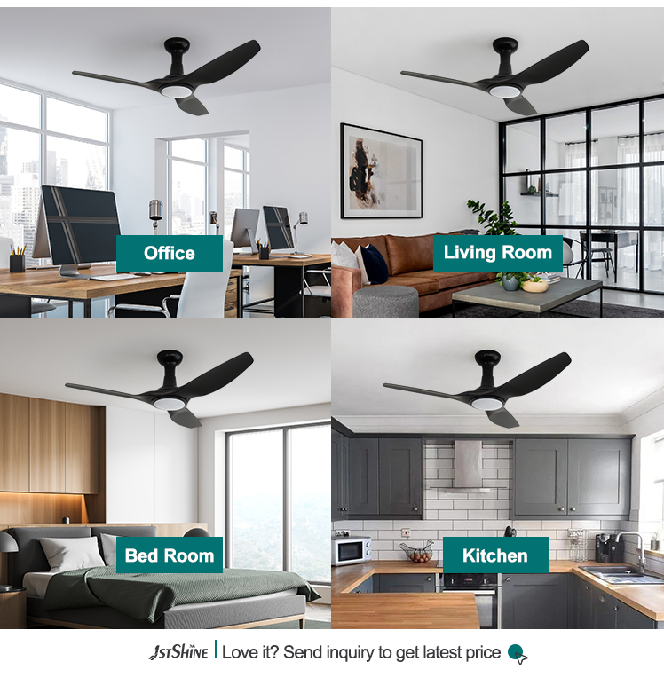 Support Dimmer 52 Inch LED Ceiling Fan with Inverter Motor and 3 Color LED Light