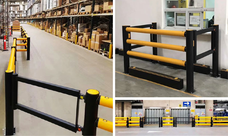 Flexible Pedestrian Barrier  Anti-Collision Guardrails Warehouse Safety Barrier Traffic Guardrails