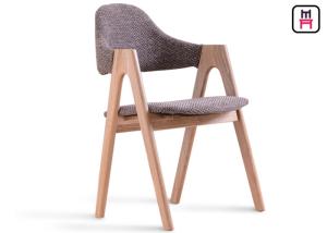 China Classical Strong Solid Wood Restaurant Chairs With Leather Fabric Seats wholesale