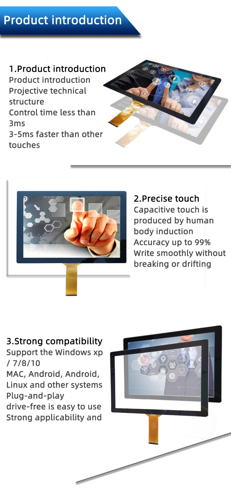 10.4 Inch CTP Touch Screen USB 5V 10.4 Inch Diy Capacitive Touch Panel