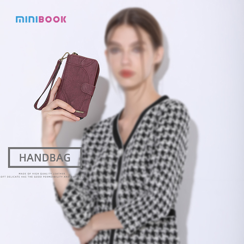 Letter Pattern PU Leather Wallet Case for iPhone 13 Pro Max Minibook Multi-Function