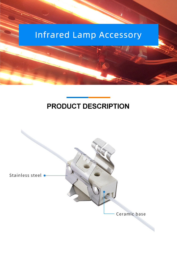 250V 5KV Infrared IR Lamp Holder Ceramic white Silver Color