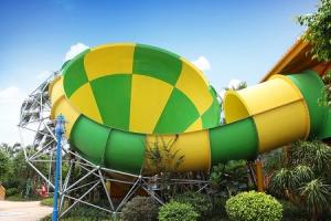 China Commercial Fiberglass Water Slides Customized 30MX20M Size wholesale