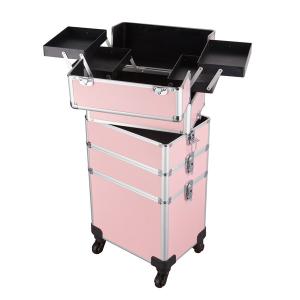 China Large Capacity Makeup Trolley Case Fashion Style With Ergonomic Handles wholesale