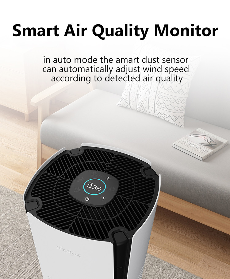 110V 68W Portable Hepa Filter Air Purifier Machine for Large Room